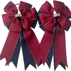 * Show Bows: Merlot On Navy *NEW