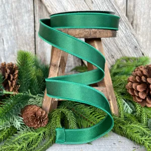 1" Emerald Satin Ribbon, Farrisilk Ribbon