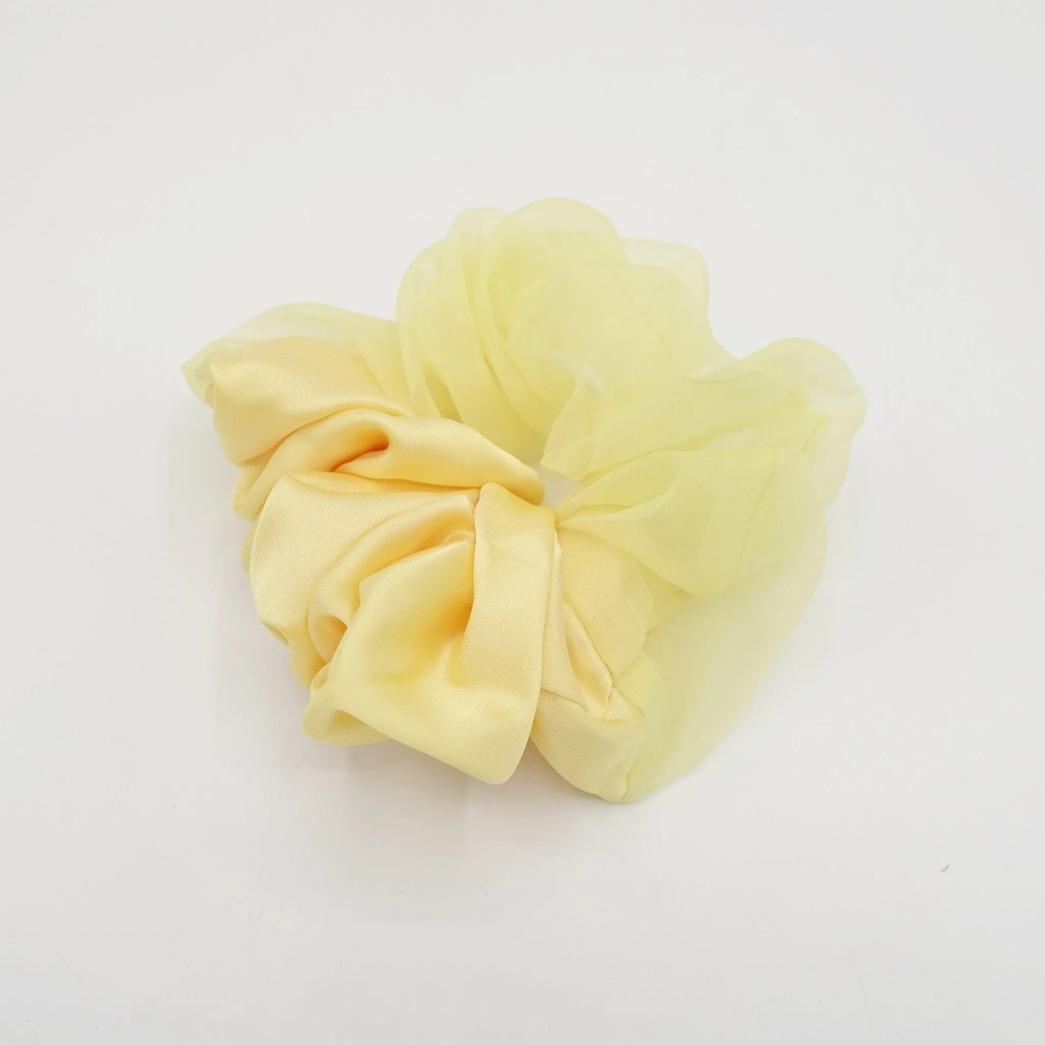 2 block scrunchies organza satin hair elastic scrunchie women hair accessory