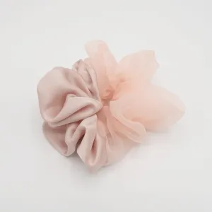 2 block scrunchies organza satin hair elastic scrunchie women hair accessory