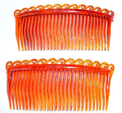 2 or 4 Vintage 8.5cm Tortoiseshell Wave Hair Combs