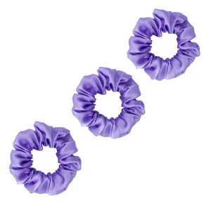 3 Pack Premium Mulberry Silk Scrunchies - Lavender - Medium