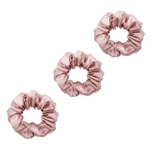 3 Pack Premium Mulberry Silk Scrunchies - Pink - Medium