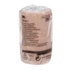 3M Coban 1584 Cohesive Bandage 4 Inch X 5 Yard Tan NonSterile 1 Each