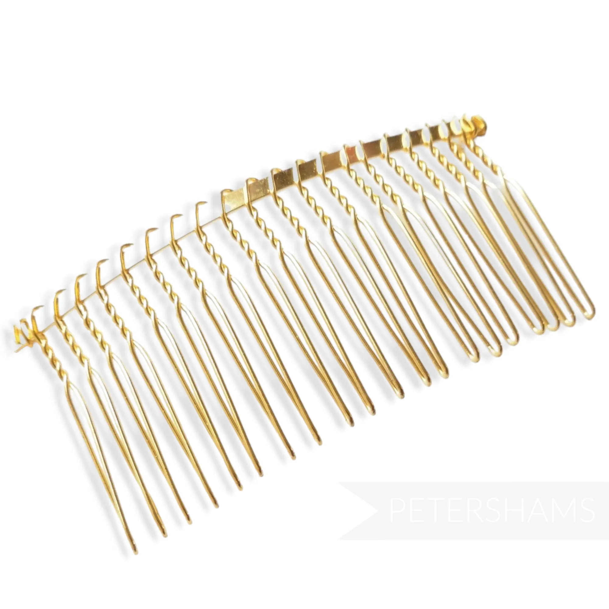 8.5cm (3.25") Silver or Gold Plated Metal Hair Comb