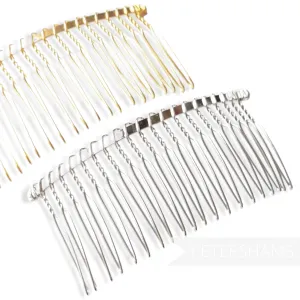 8.5cm (3.25") Silver or Gold Plated Metal Hair Comb