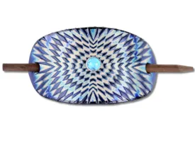 Accented Psychedelic Symmetry Leather Hair Barrette