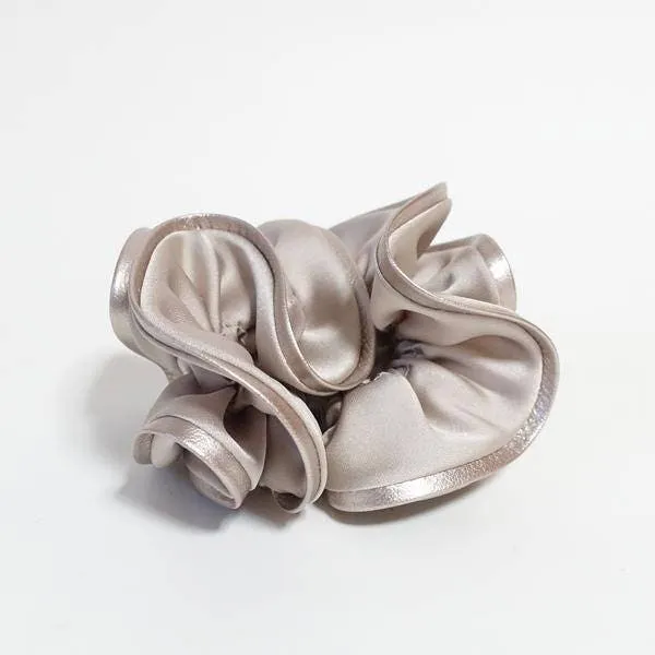 artificial leather trim satin scrunchies