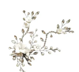 Begonia Petite Porcelain Floral Hair Comb