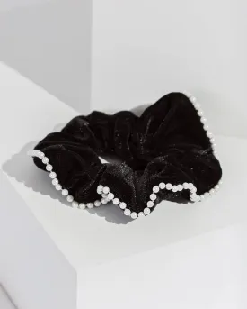 Black Pearl Outline Detail Scrunchie