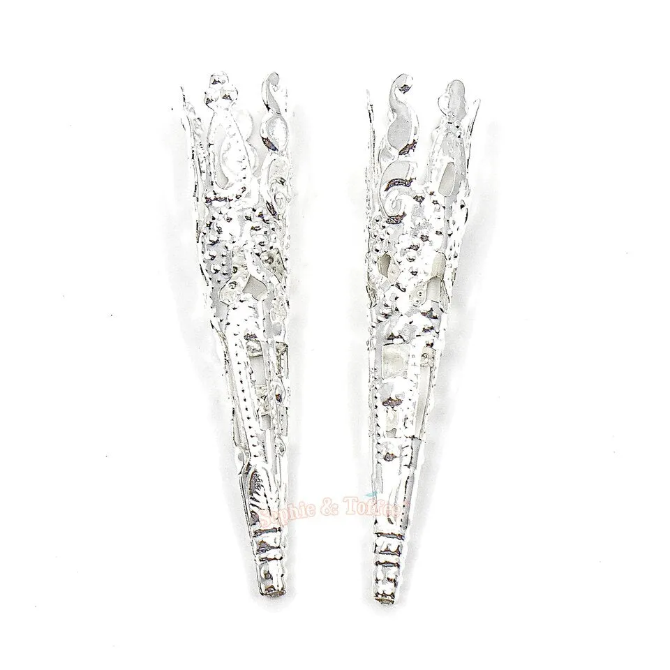 Bright Silver Filigree Jewelry Setting Crystal Ice (30 pieces)