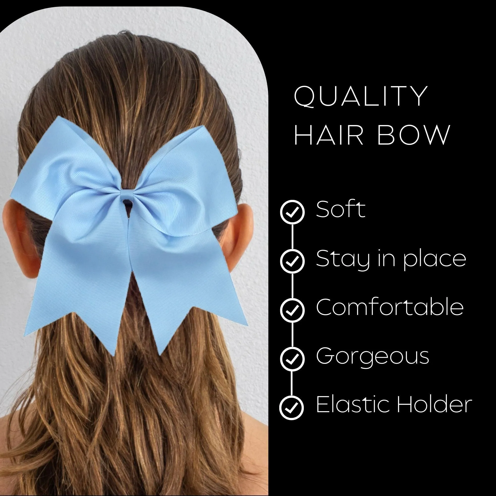 Carolina Blue Cheer Bows - 10 Pack