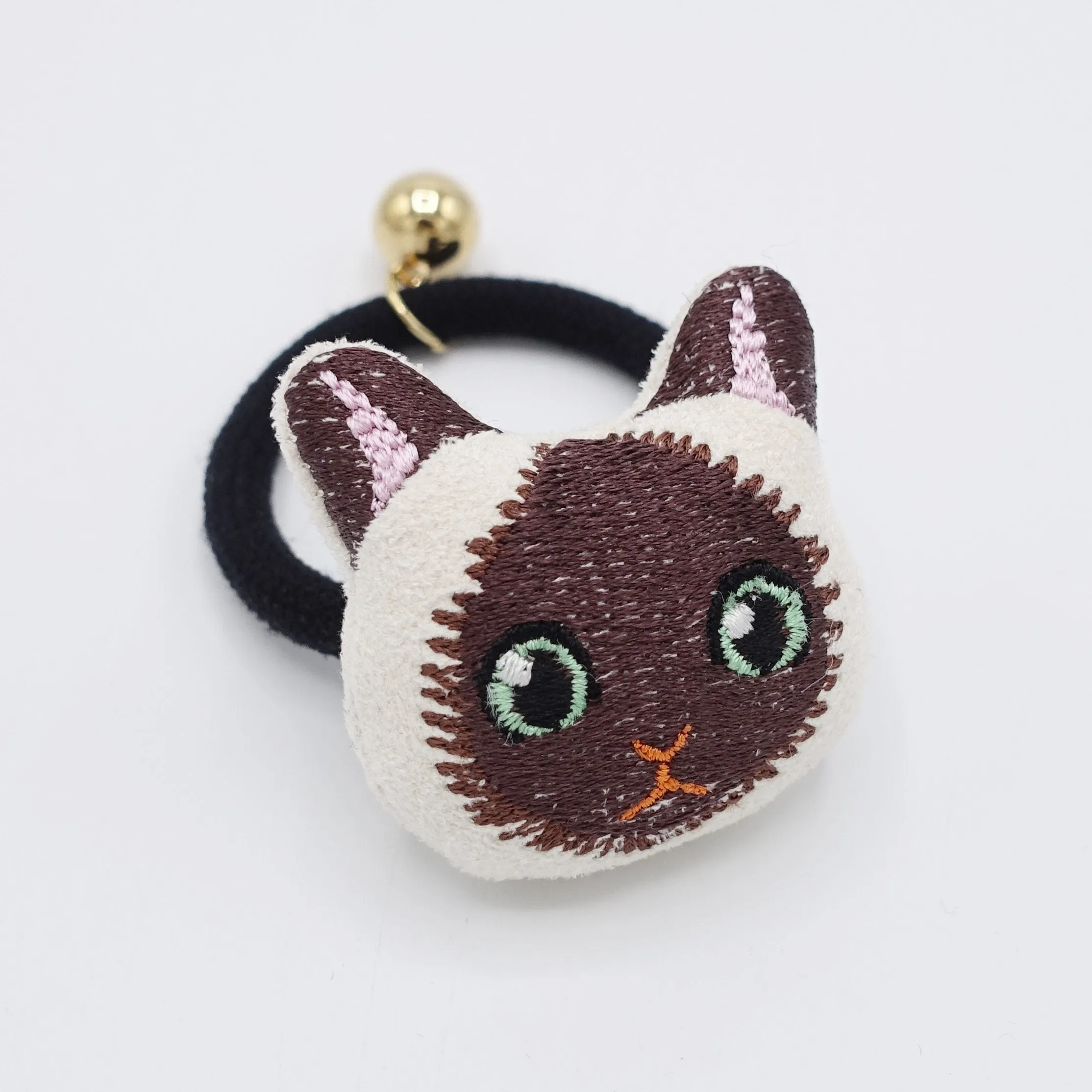 cat embroidery hair elastic character ponytail holder hair ties