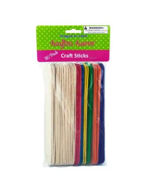 Colored &amp; Natural Jumbo Craft Sticks (Available in a pack of 25)