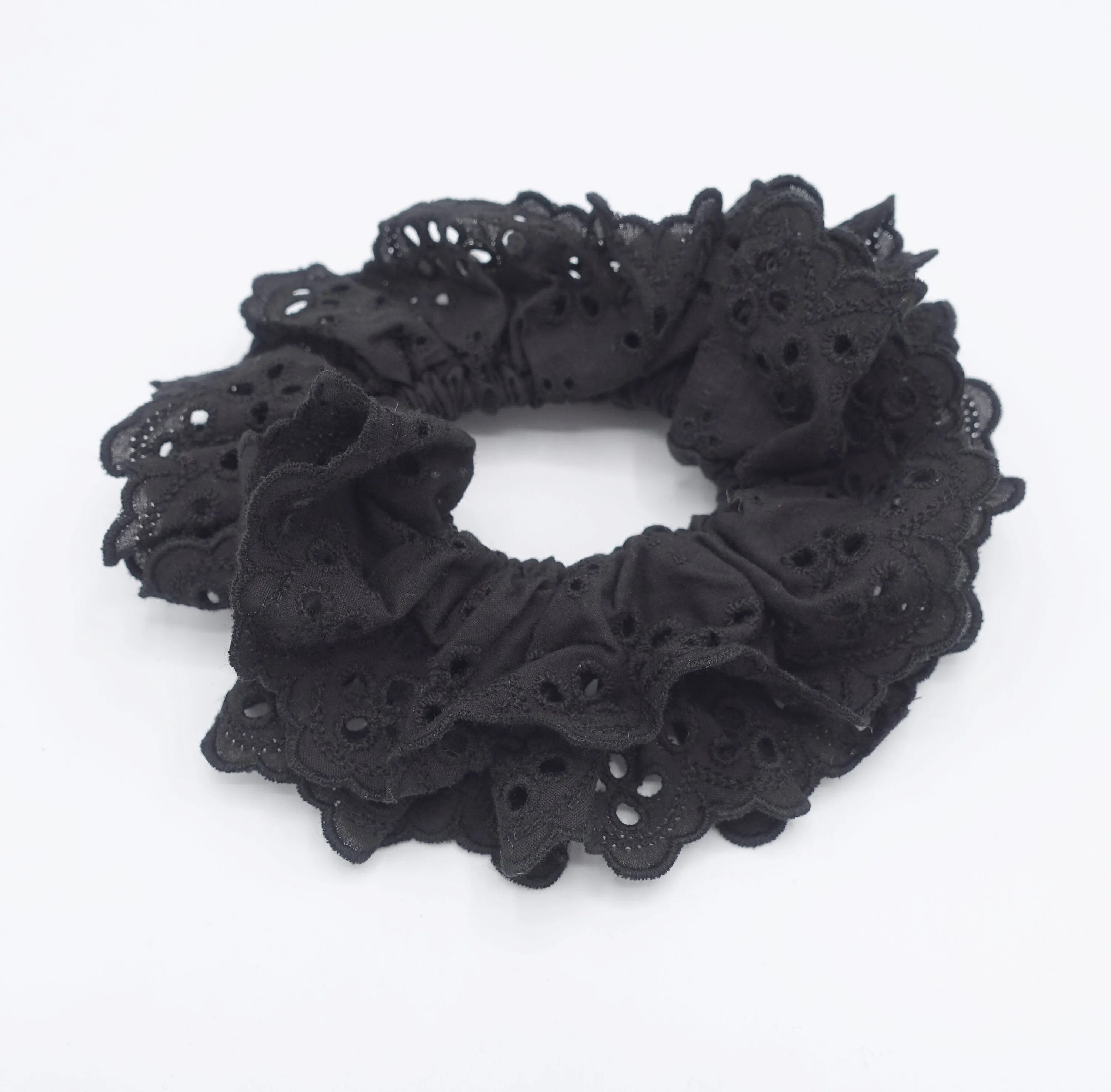 cotton eyelet basic scrunchies