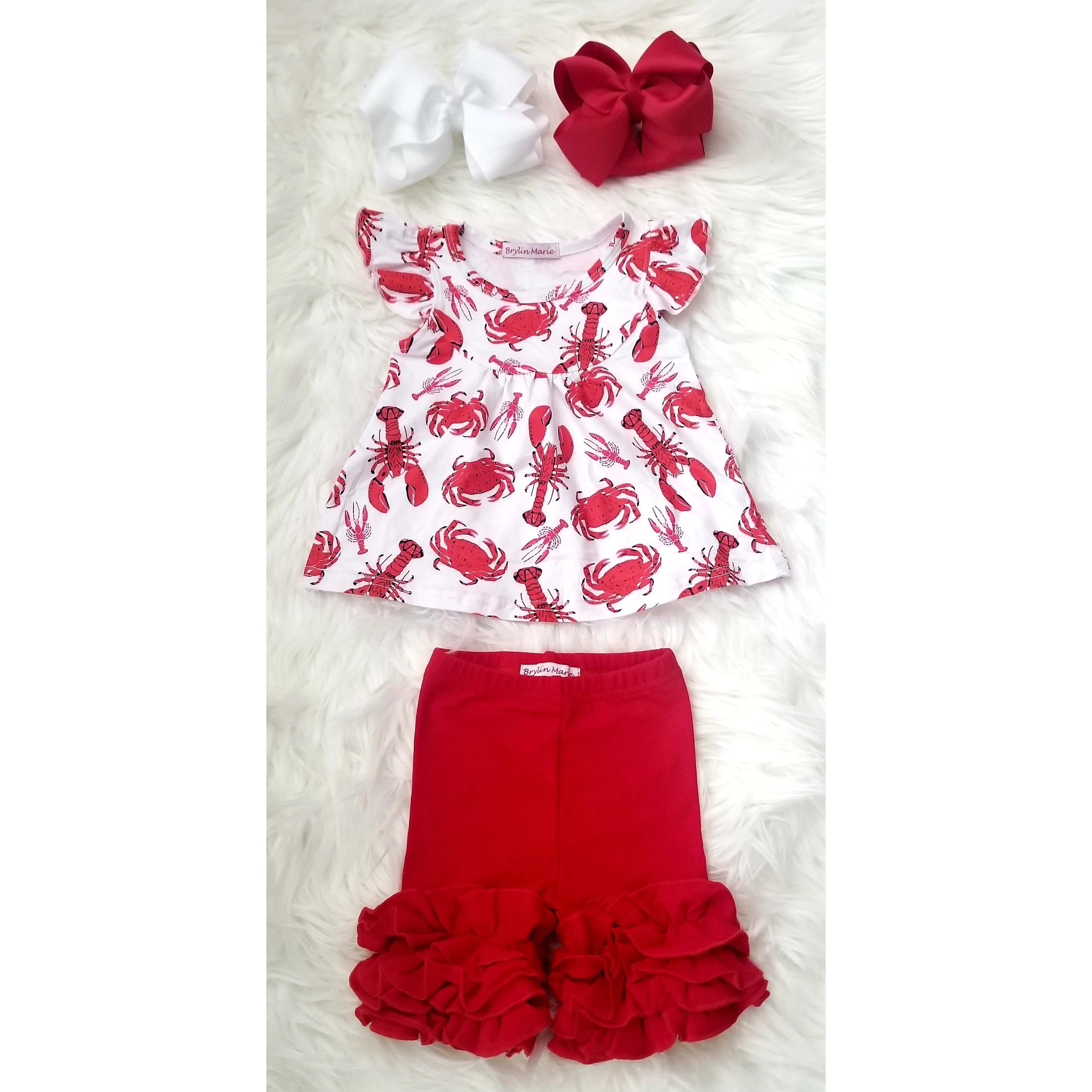 Crawfish, Crabs, Lobster Lover Shorts Set