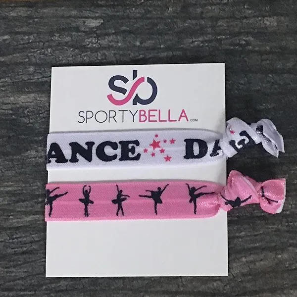 Dance Hair Ties - 5 pack - Pink White