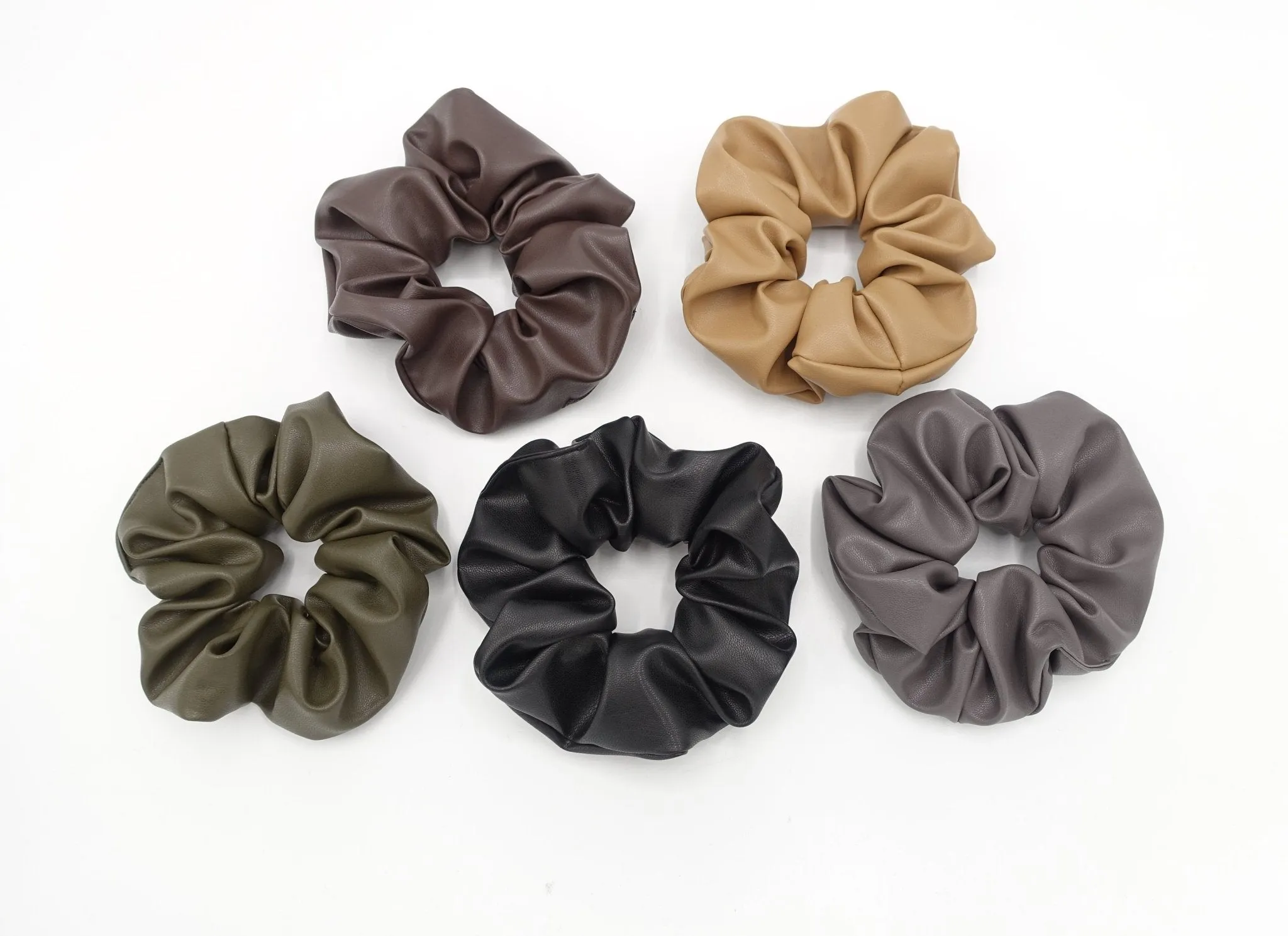 faux leather scrunchies Fall Winter scrunchy women hair accessory