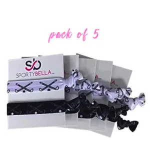 Field Hockey Hair Ties - 5 pack - Black White