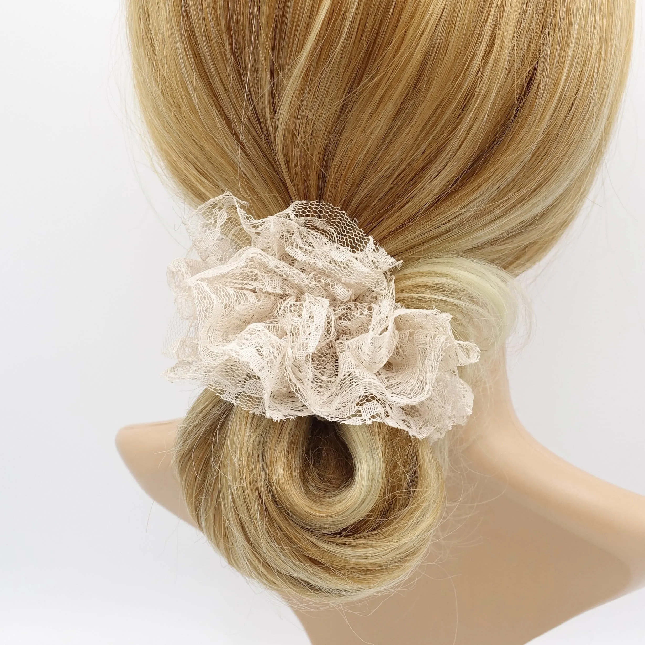 floral lace scrunchies medium hair ties hair accessory for women