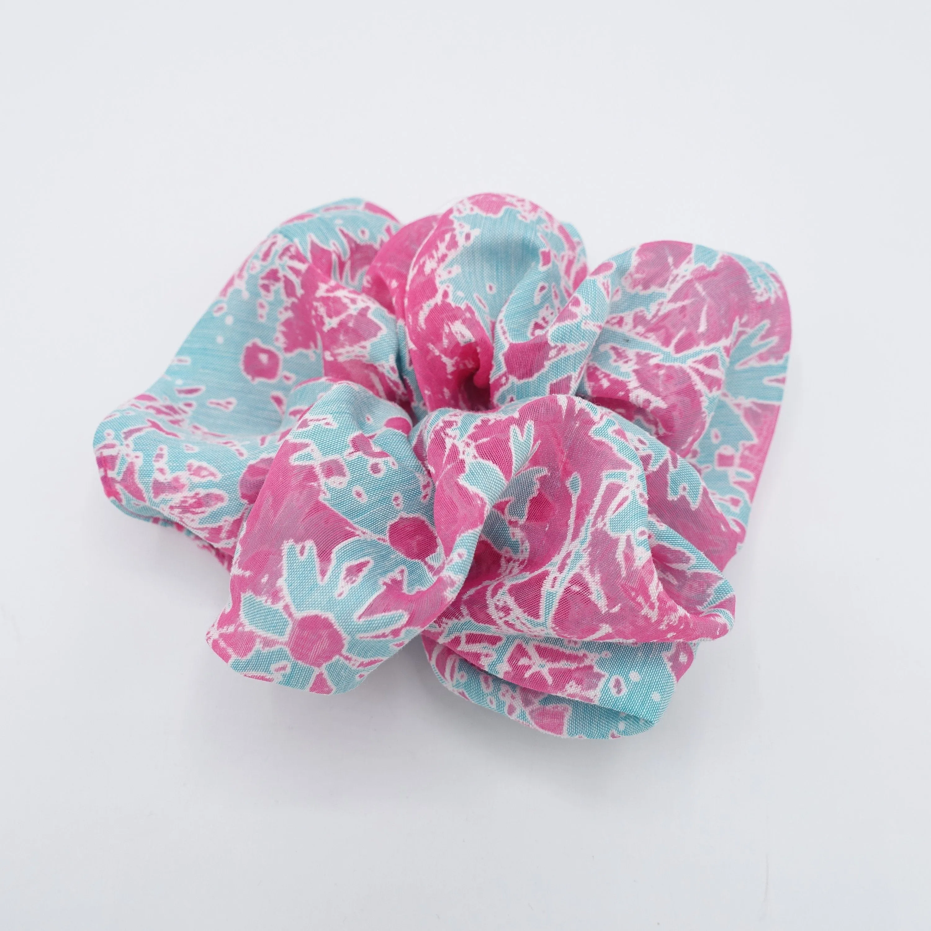 floral scrunchies, abstract print hair ties for women