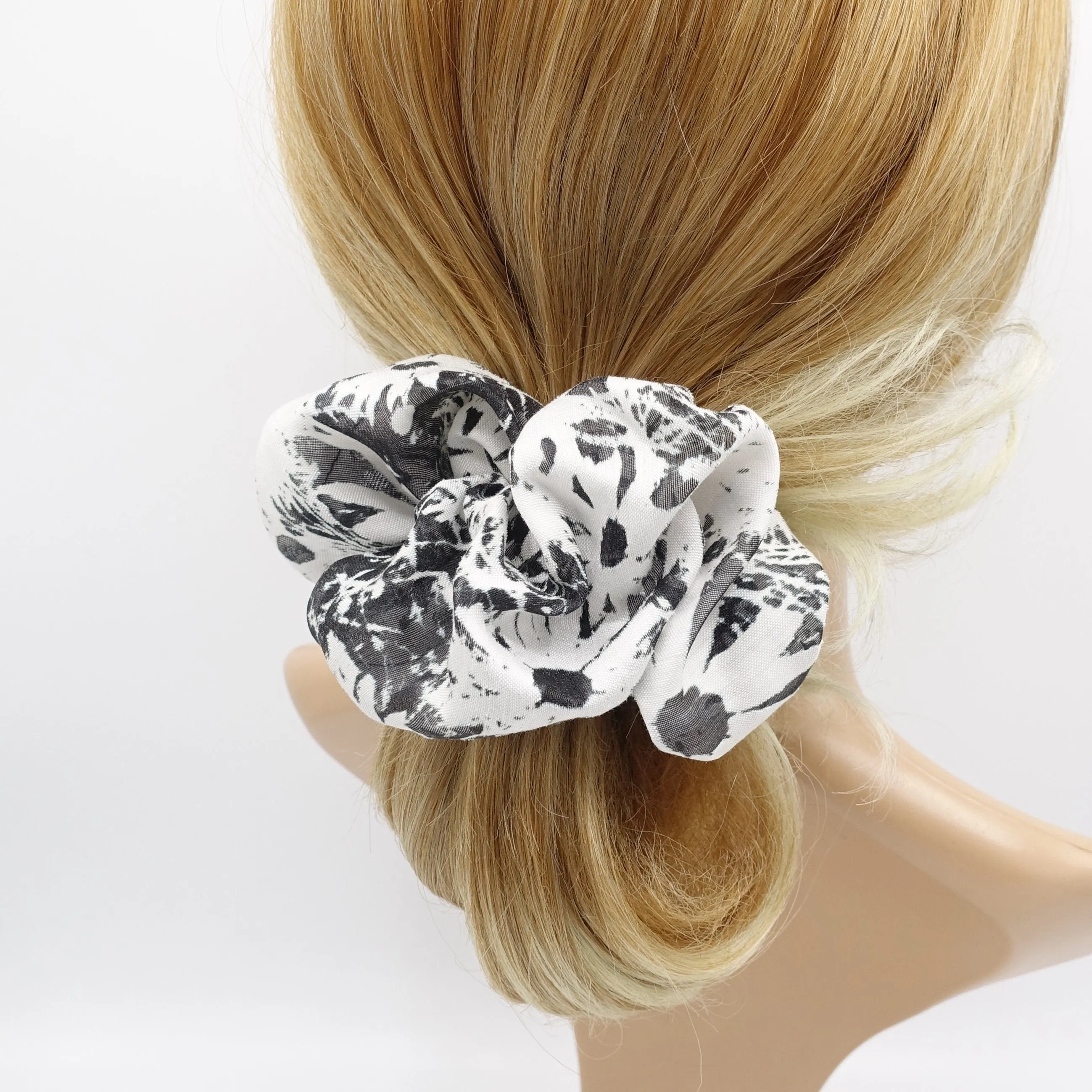 floral scrunchies, abstract print hair ties for women