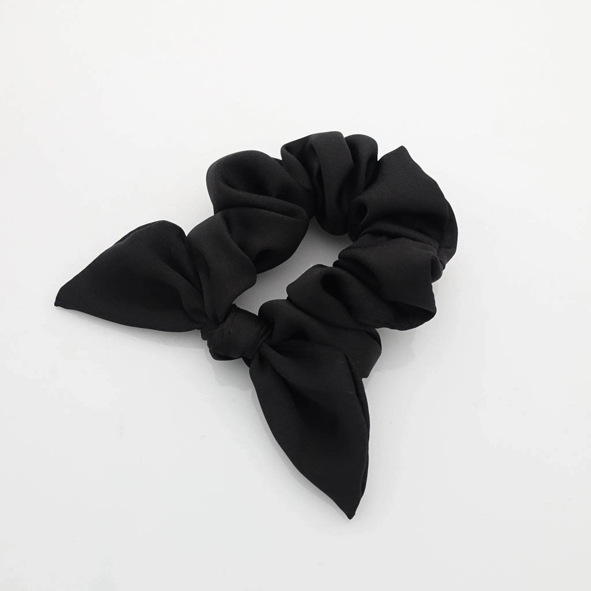 glossy satin bow knot hair scrunchie cute casual hair accessory scrunchies for women