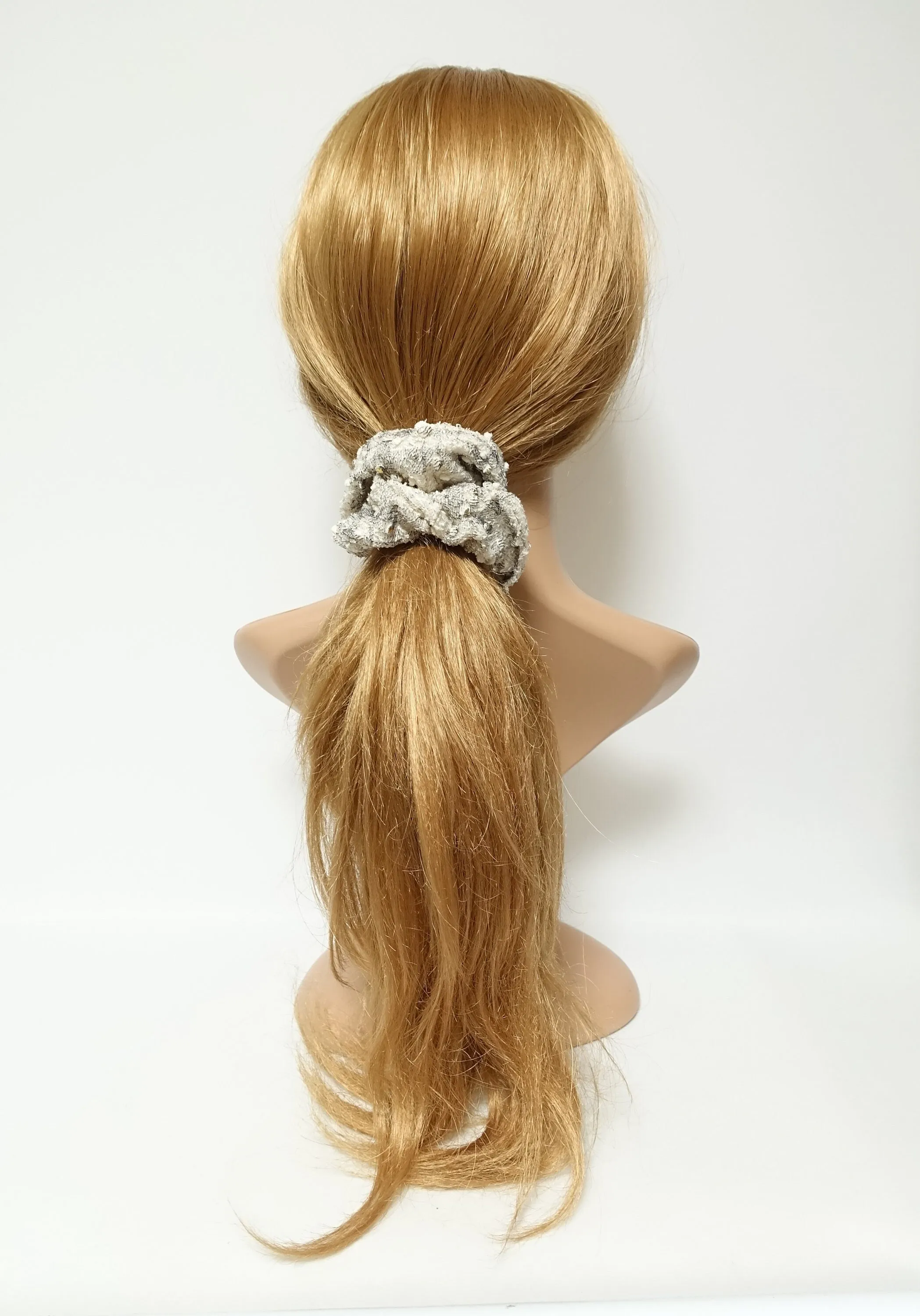 golden foil sequin scrunchies dazzling Fall Winter hair scrunchie