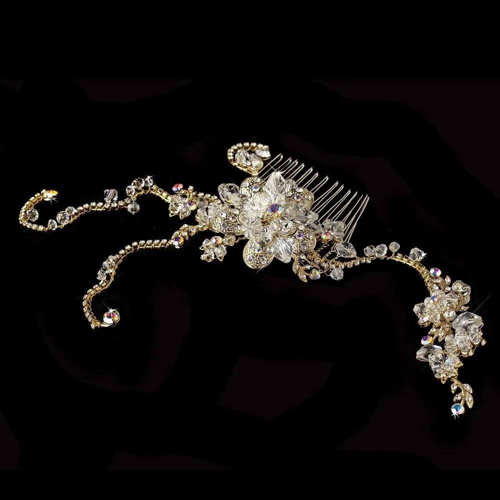 Gorgeous Crystal Spray Swarovski Hair Vine Bridal Hair Comb.