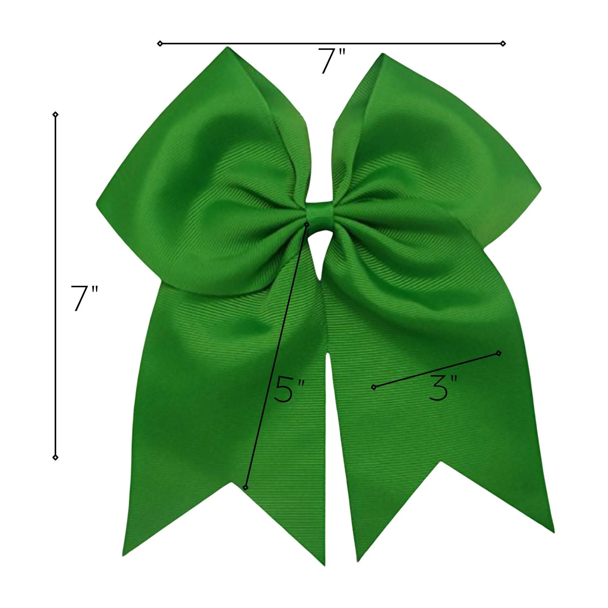 Green Clip Hair Bows - 10 Pack