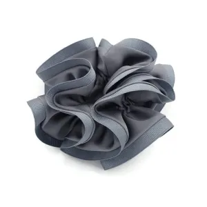 Grosgrain Trim Satin Hair Scrunchies Hair Elastics for Woman