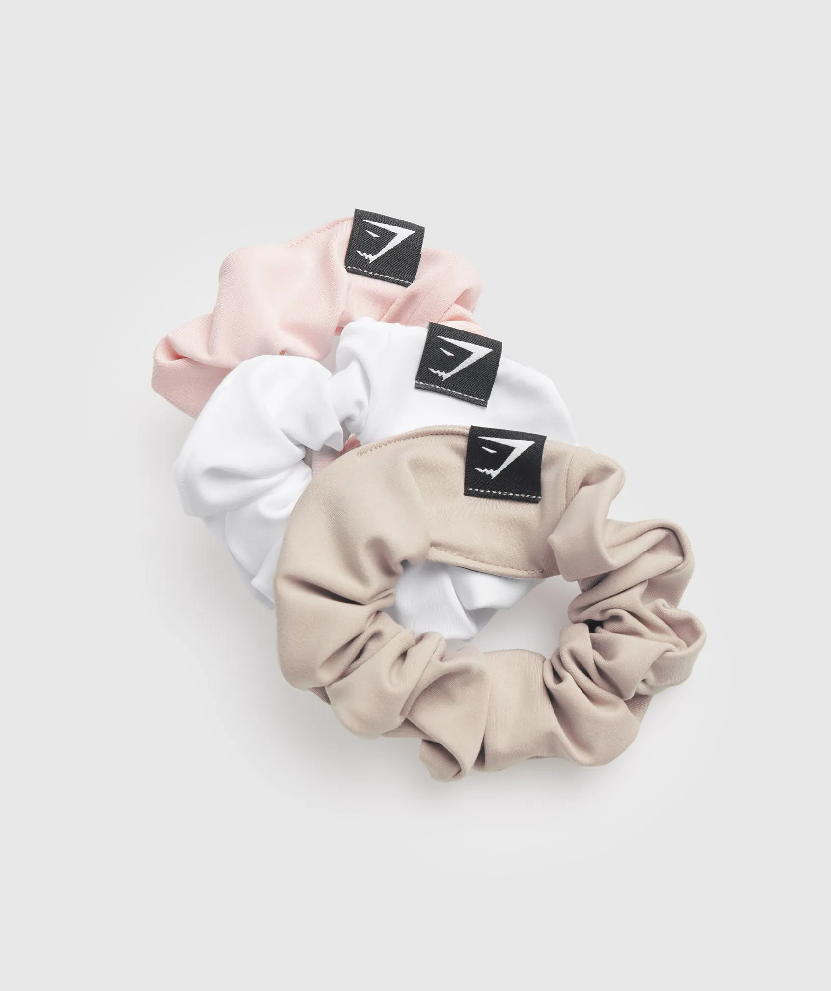 Gymshark Scrunchies 3pk - White/Blush Pink/Misty Pink