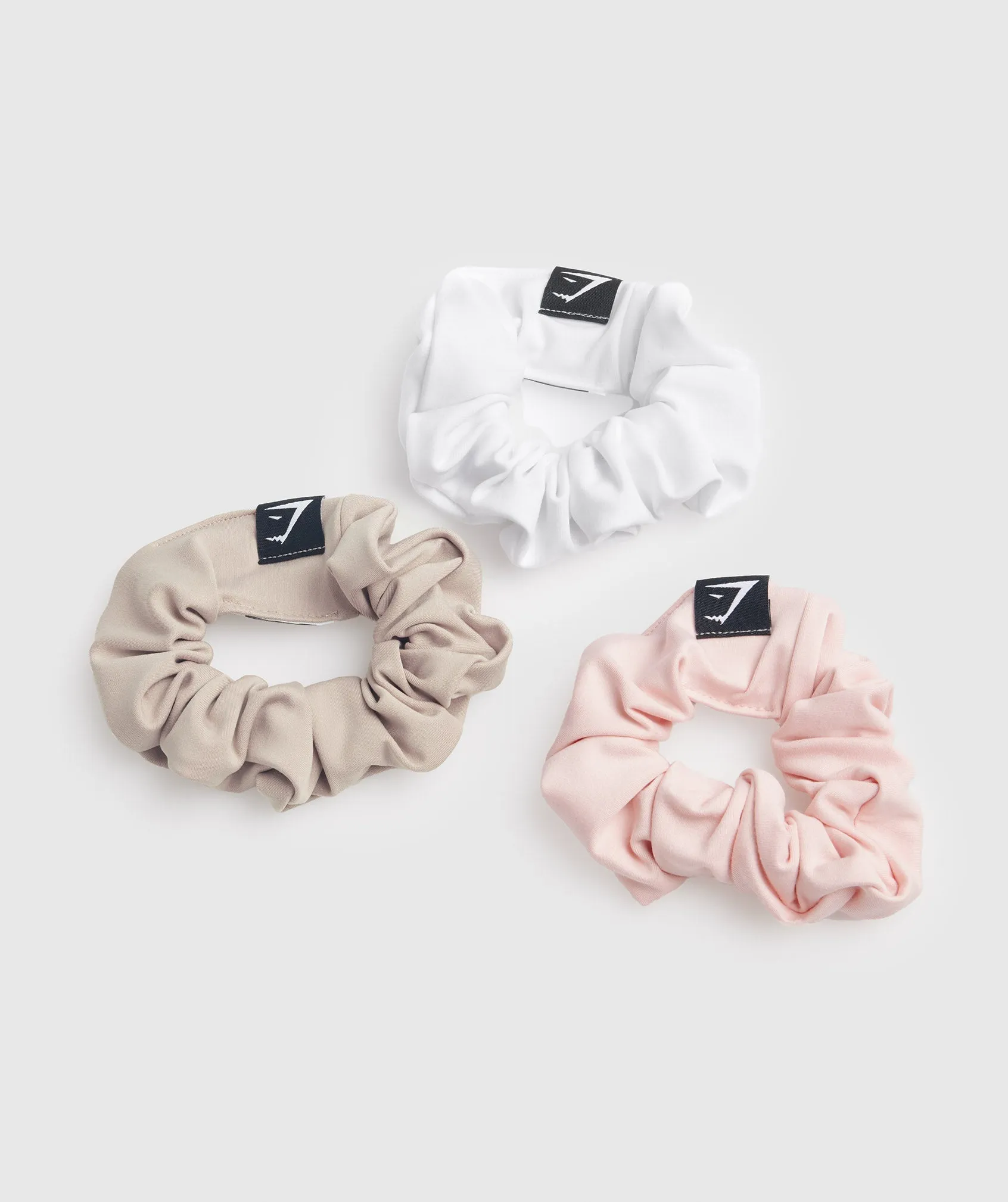 Gymshark Scrunchies 3pk - White/Blush Pink/Misty Pink