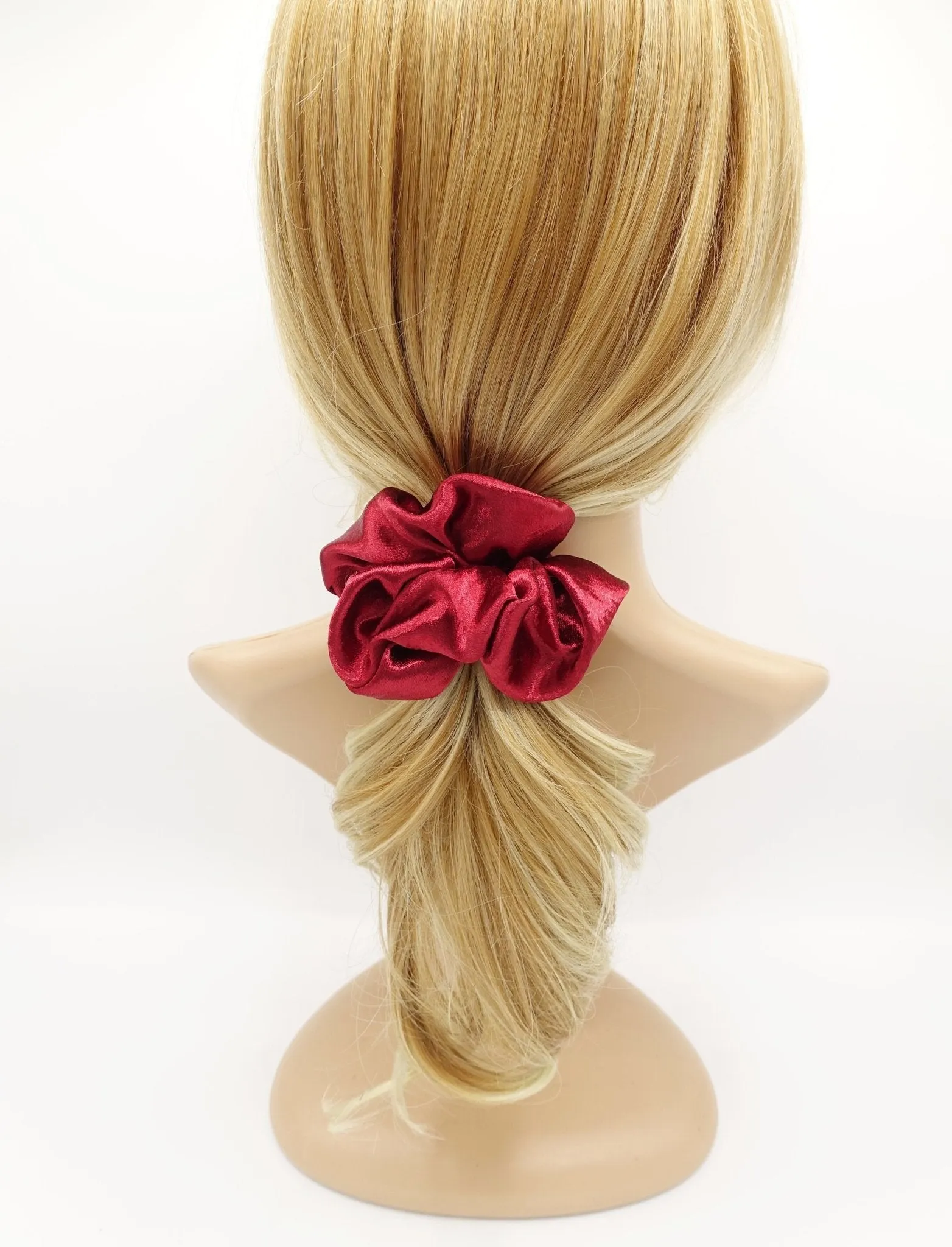 high glossy satin scrunchies medium scrunchie hair elastic women accessory