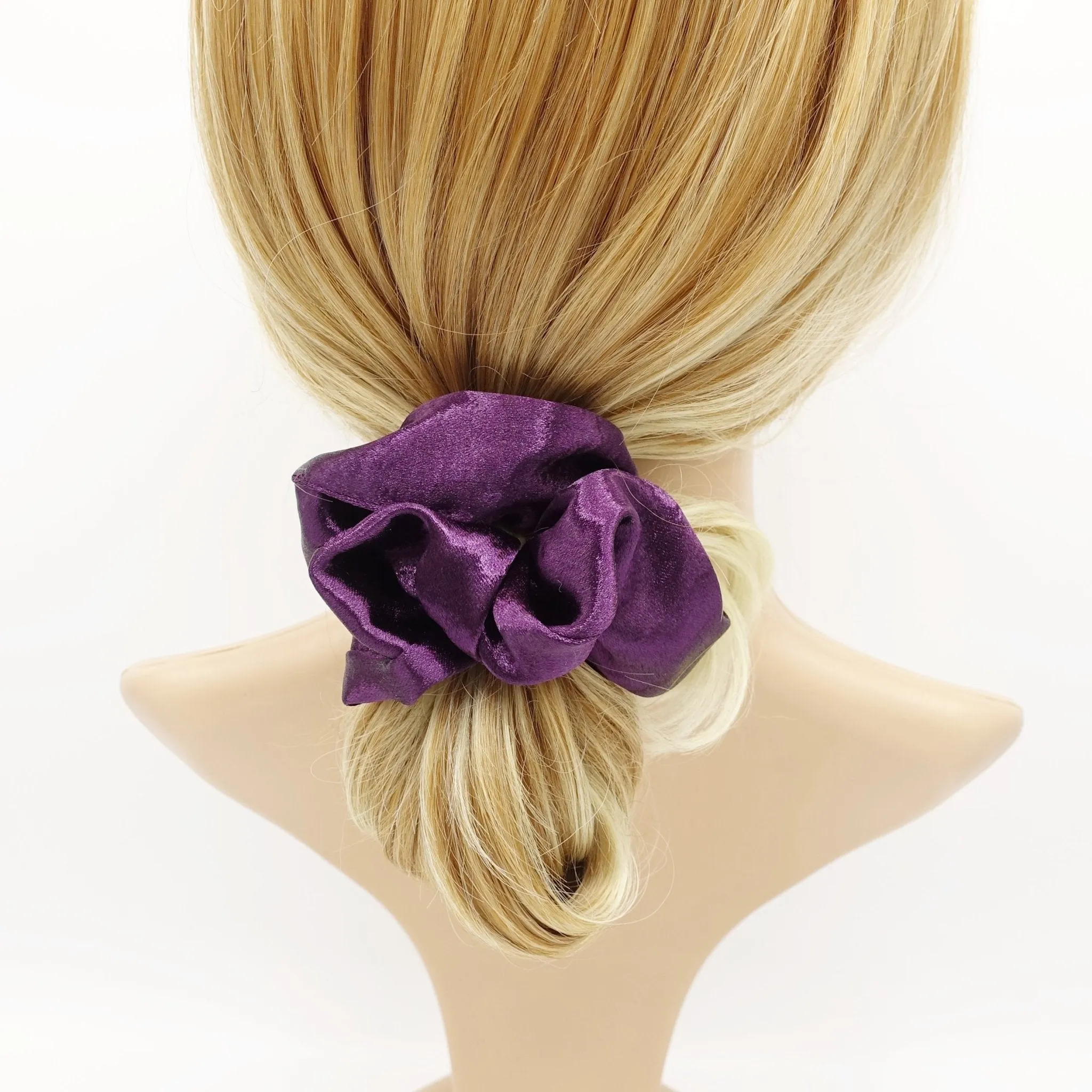 high glossy satin scrunchies medium scrunchie hair elastic women accessory