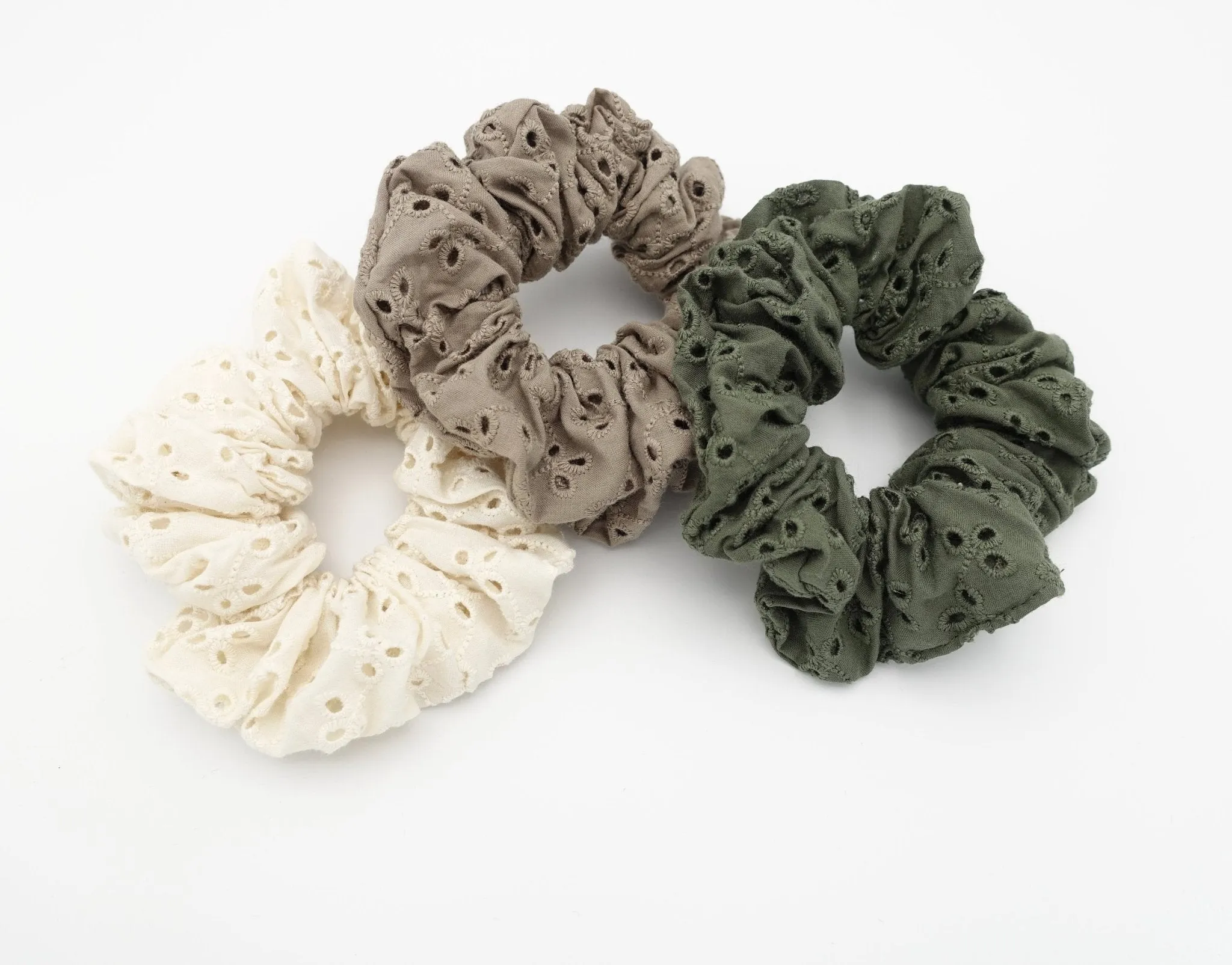 hole leaves pattern scrunchies casual hair elastic scrunchie women hair accessory