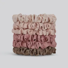 Kitsch Ultra Petite Satin Scrunchies 6pc - Terracotta