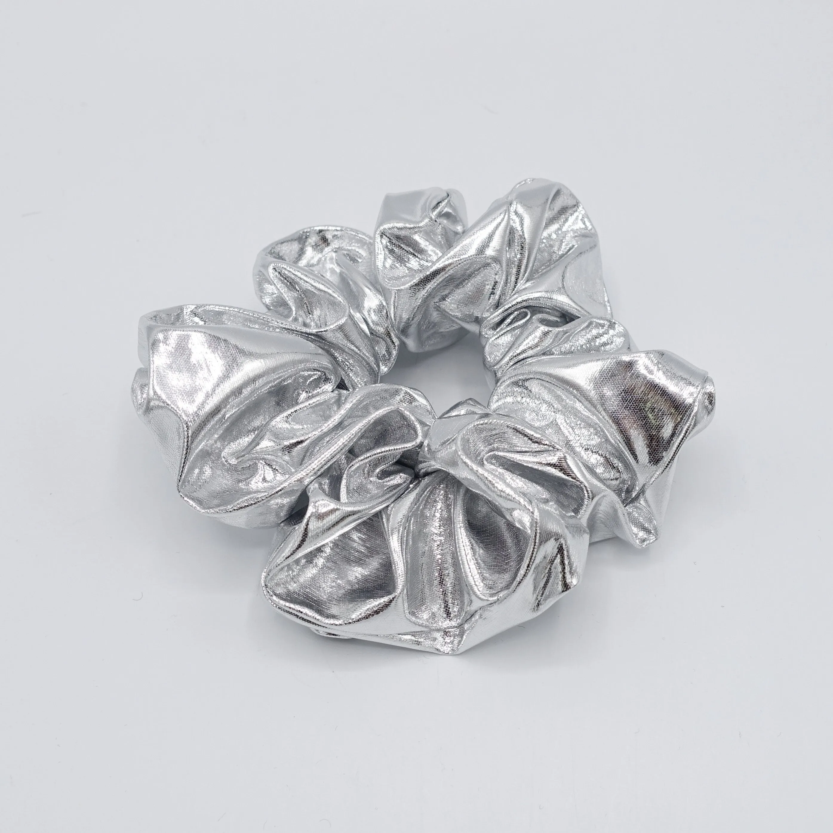 lame scrunchies metallic hair scrunchies for women