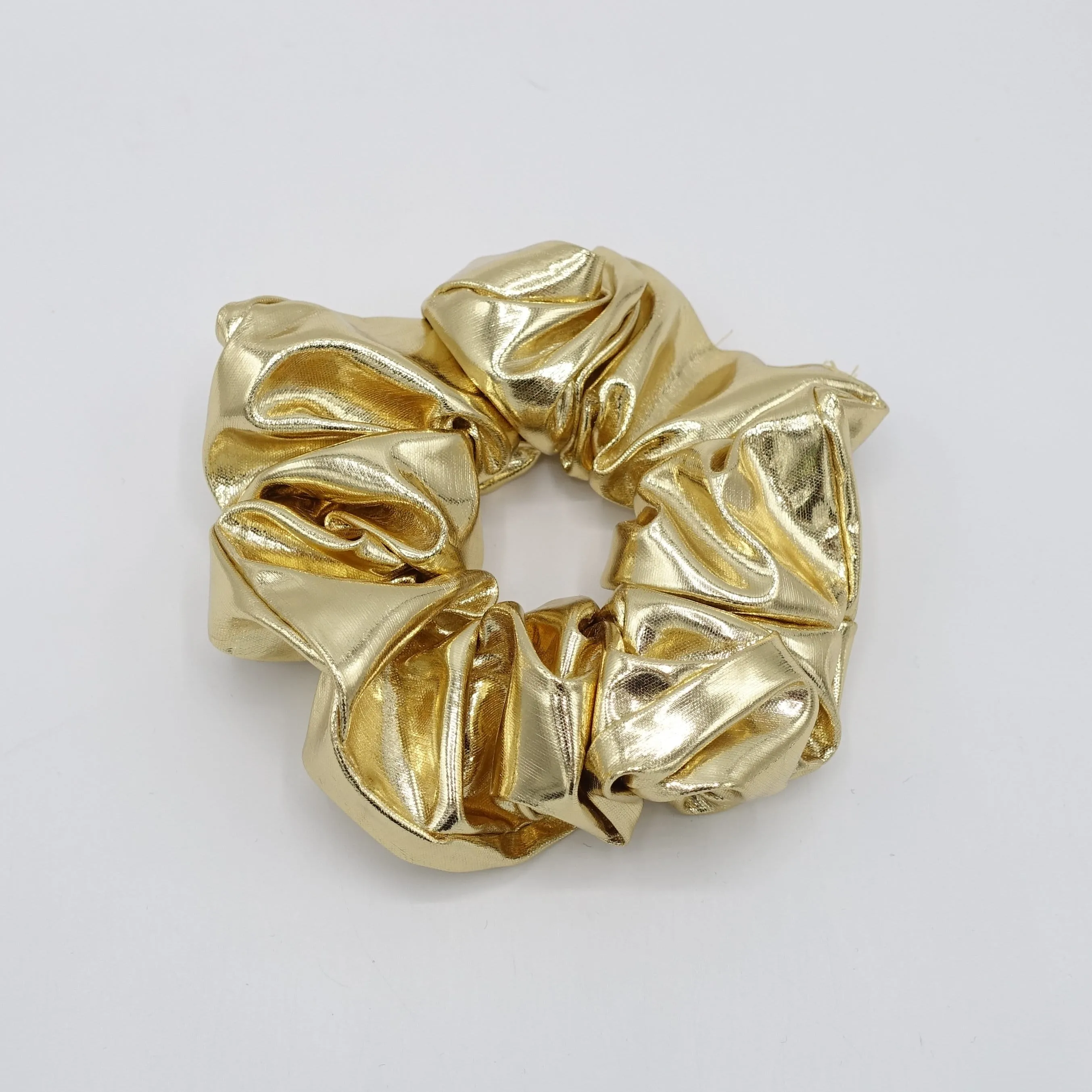 lame scrunchies metallic hair scrunchies for women