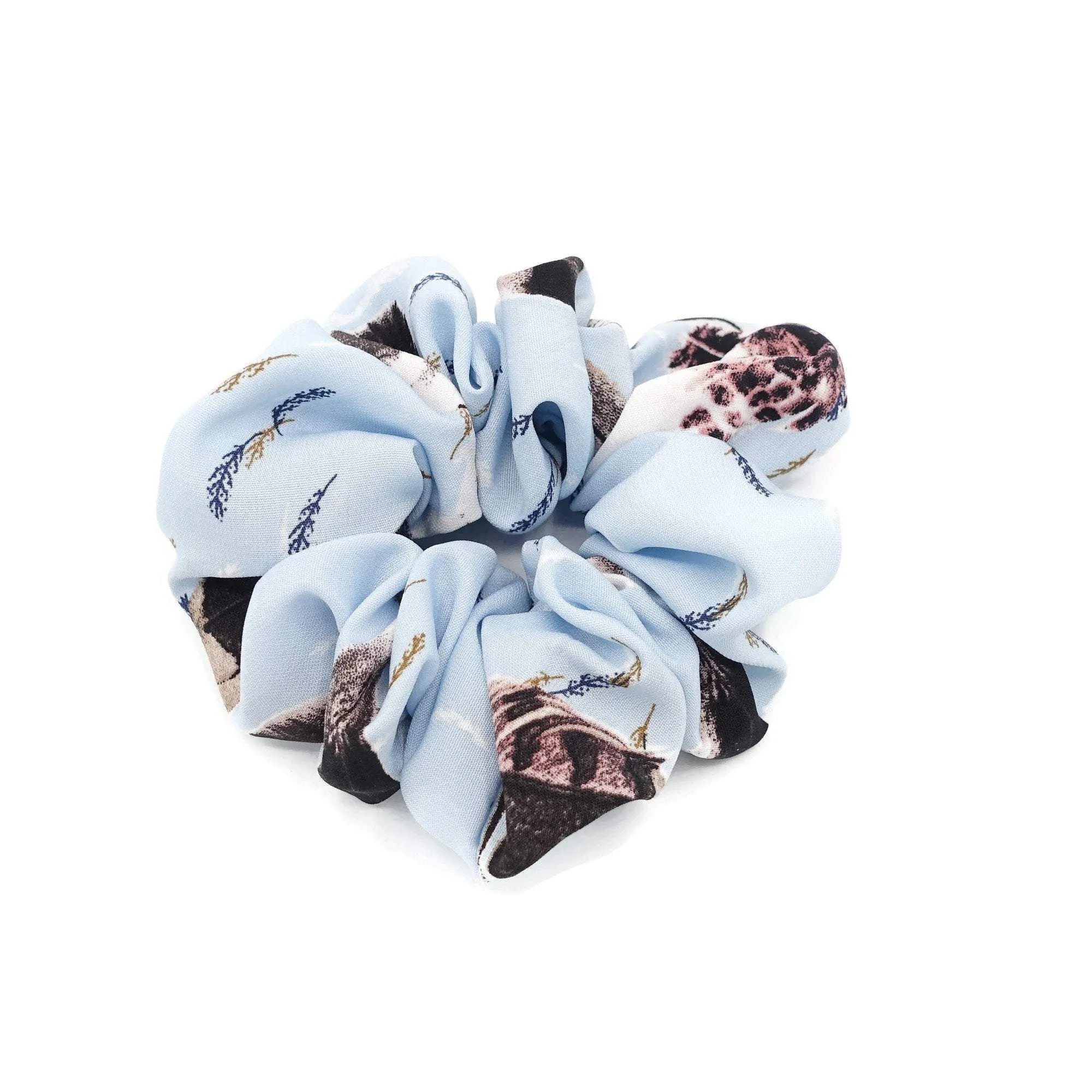 leaf print scrunchies medium thick leaves print hair scrunchie women hair accessory