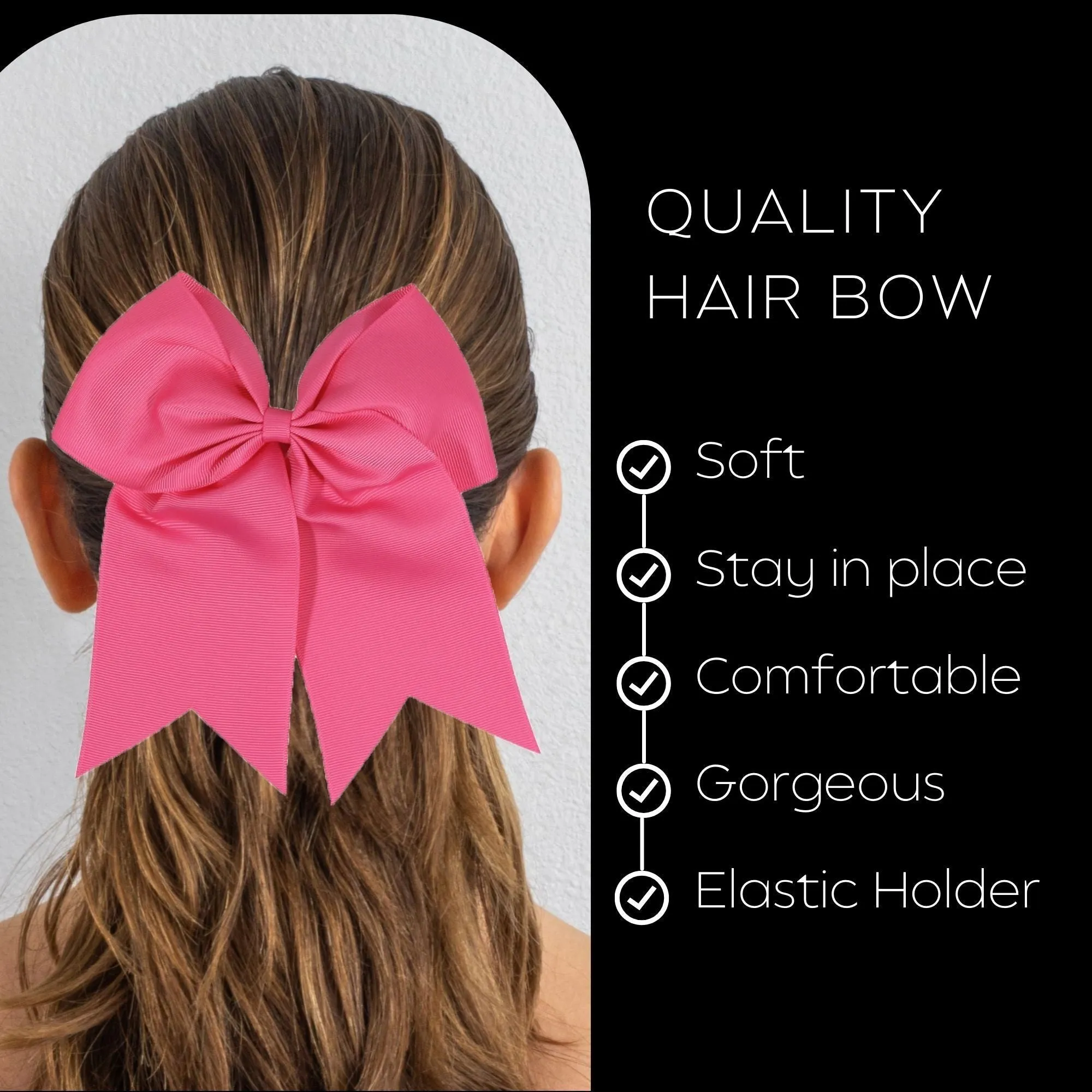 Medium Pink Cheer Bows - 10 Pack