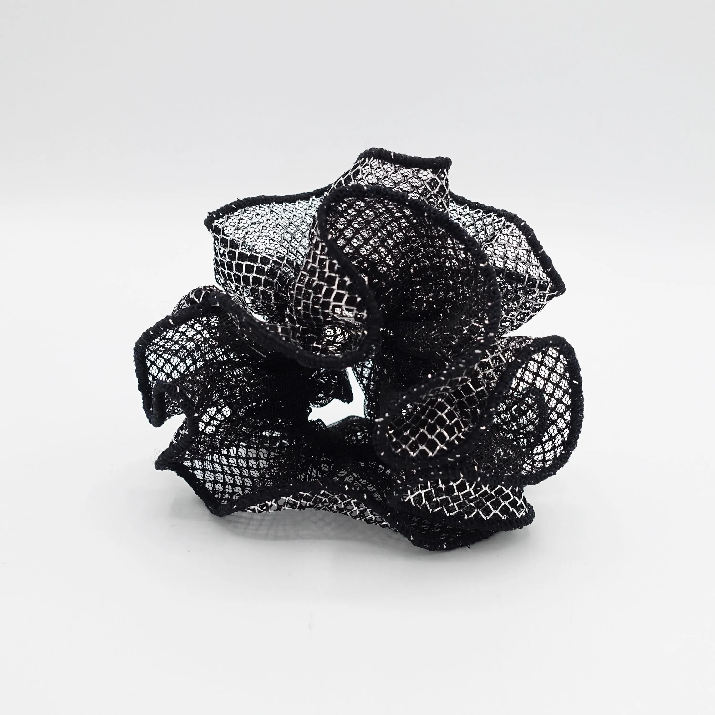 mesh lame hair scrunchies glittering hair elastic for women