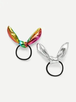 Metallic Knot Hair Tie 2pcs