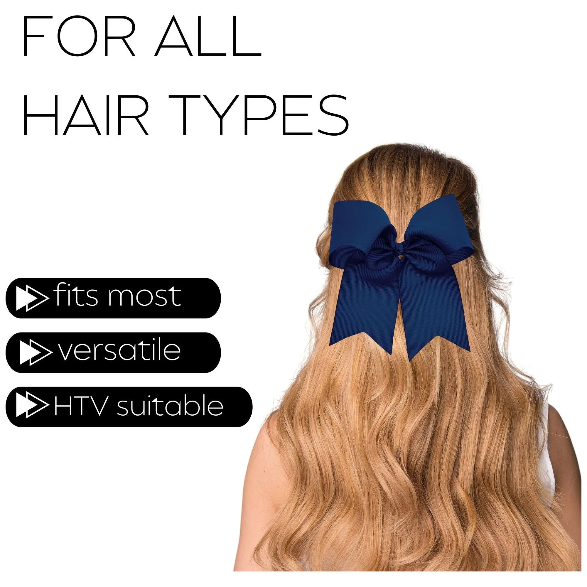 Navy Cheer Bows - 10 Pack