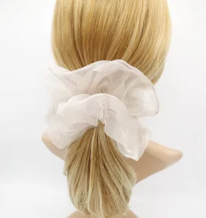 neutral organza scrunchies oversized scrunchy hair elastic for women