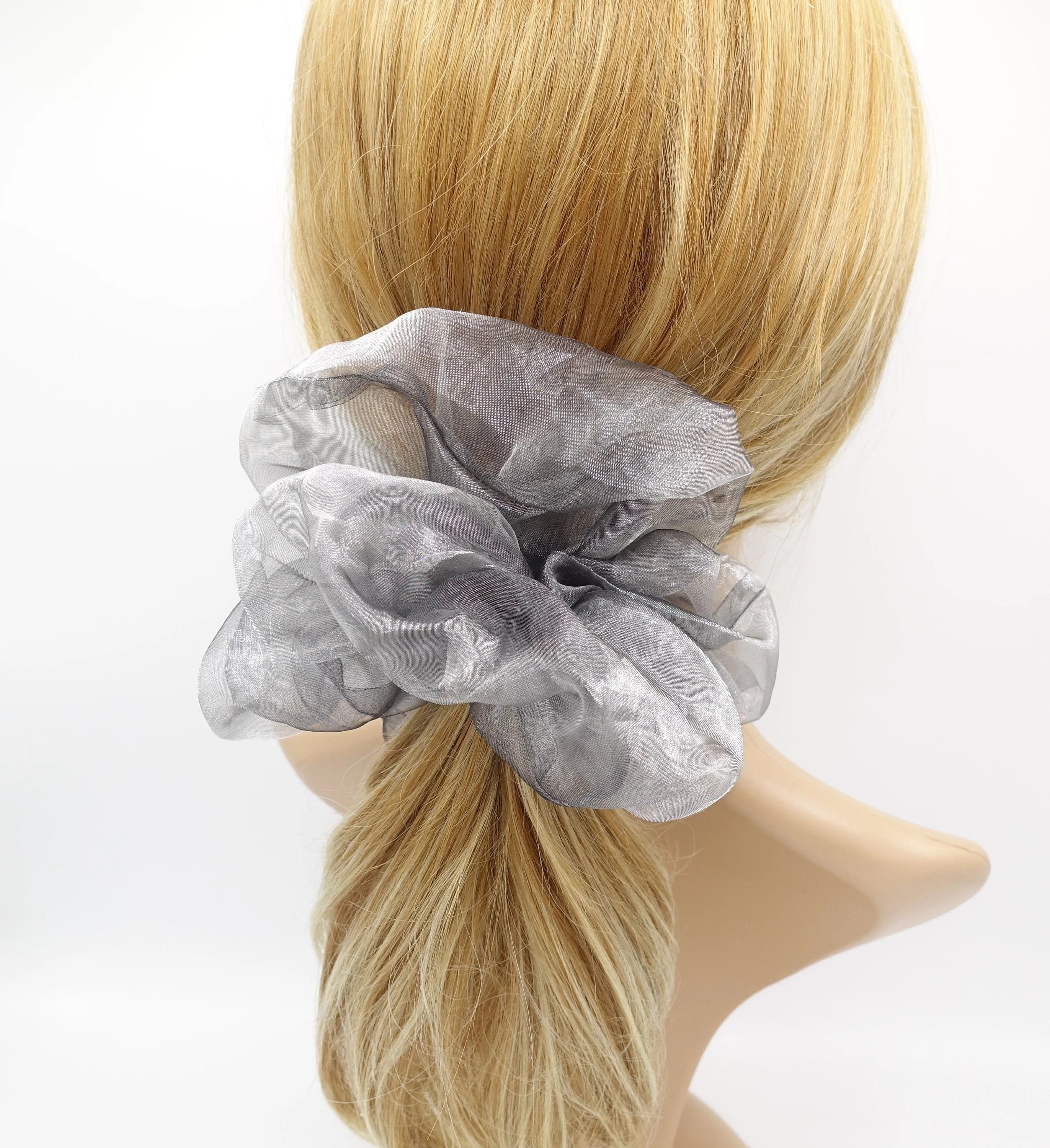 neutral organza scrunchies oversized scrunchy hair elastic for women