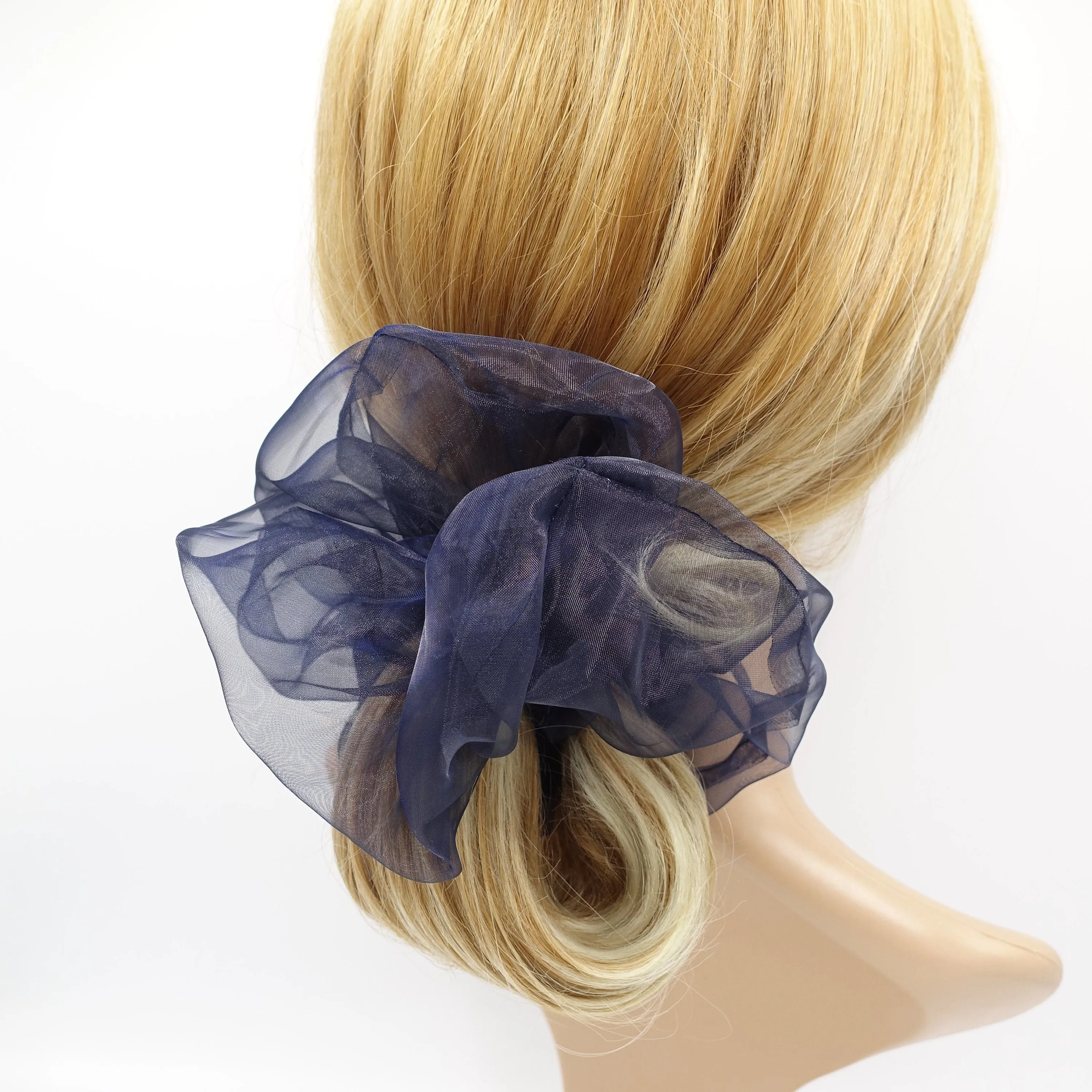 neutral organza scrunchies oversized scrunchy hair elastic for women