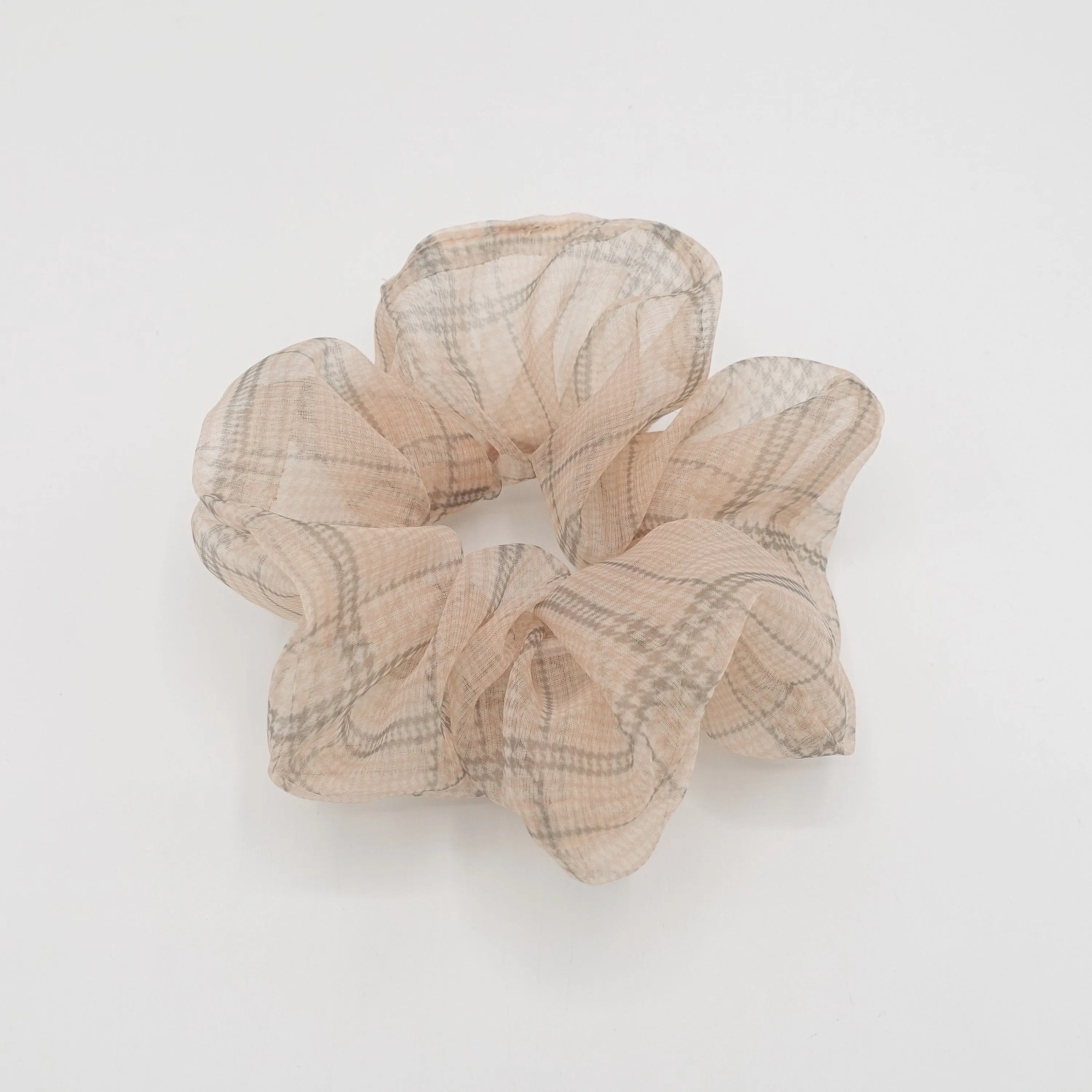 organza plaid check scrunchies regular hair elastic scrunchie for women