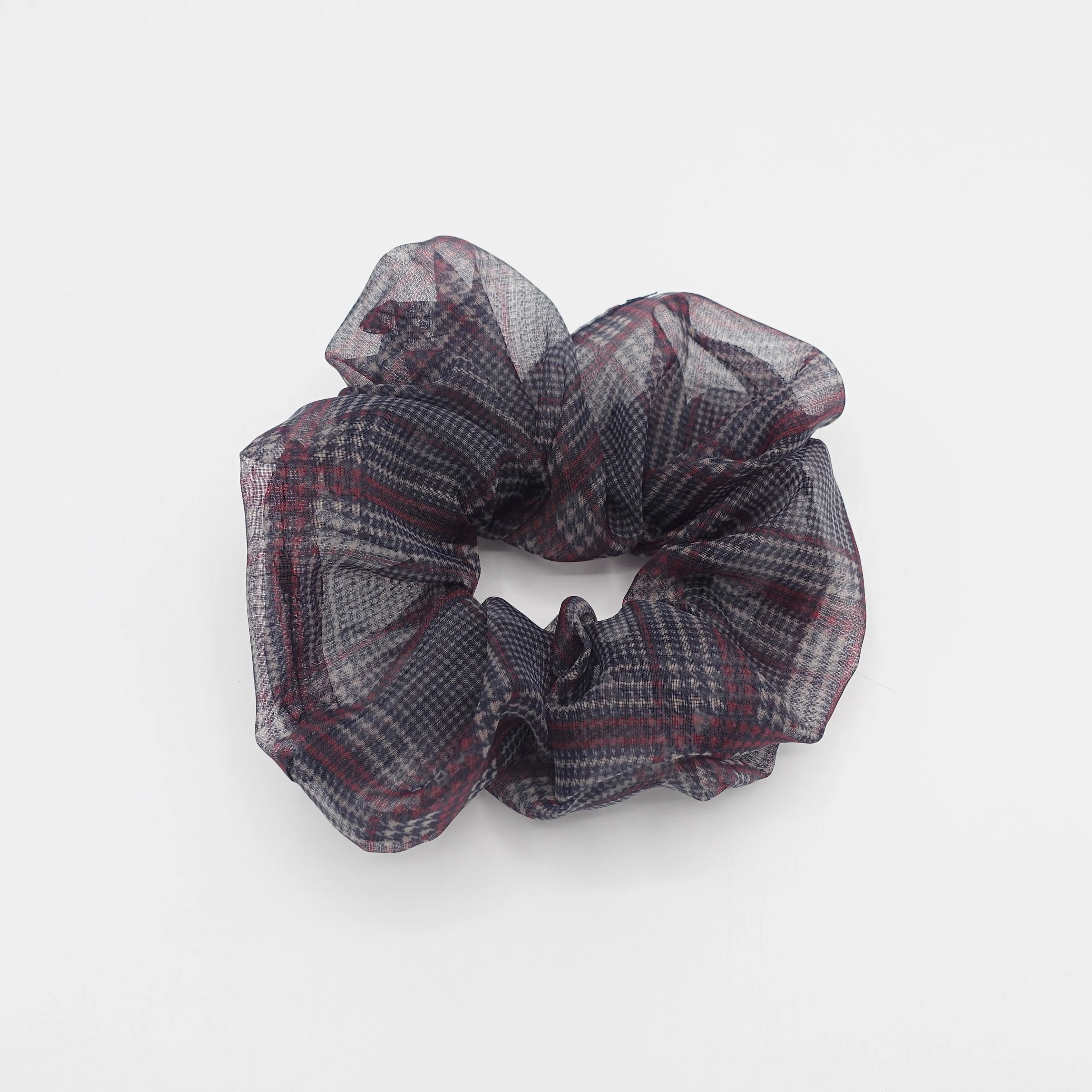 organza plaid check scrunchies regular hair elastic scrunchie for women