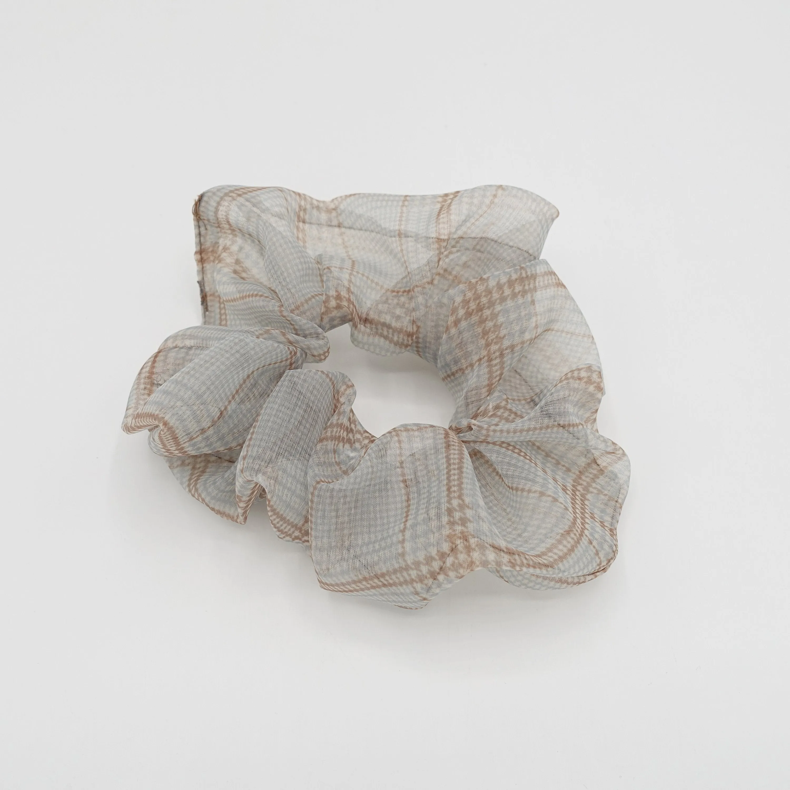 organza plaid check scrunchies regular hair elastic scrunchie for women